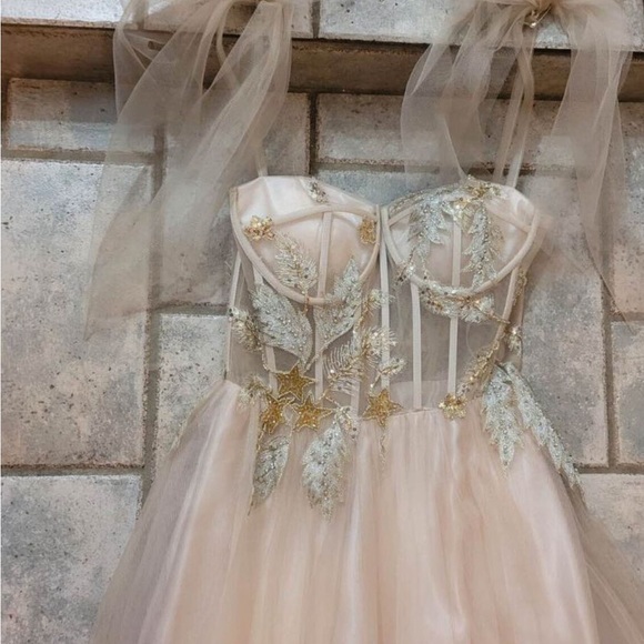 Gianni Bini Bow Dress, Prom Dress, Evening Dress, Women’s, Juniors, 11, Blush - Picture 2 of 4